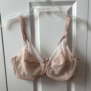 Wacoal Women's Size 38D Lace Underwire Bra Beige